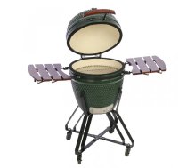 Grils Kamado keramikas ogļu 21″ ar piederumiem Kamado Classic 21″ Ø 55 cm keramikas korpuss divu zonu gatavošana TBG21GREEN-01 Zaļa TunaBone (TBG21GREEN-01)