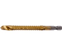 HEX frēzēšanas urbis metālam 8,0 mm HSS TiN 1/4" fiksātors 58–62 HRC cietība garums 80 mm TOYA YT-44826 (YT-44826)