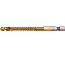 HEX frēzēšanas urbis metālam 6,0 mm HSS TiN 1/4" fiksātors 58–62 HRC cietība garums 60 mm YATO YT-44823 (YT-44823)