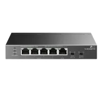 TP-Link TL-SG1005P-PD tīkla pārslēdzējs 5-portu Gigabit PoE+ unmanaged switch 5× PoE+ (802.3at) RJ45 5× 10/100/1000 Mbps porti desktop/stenda korpuss Plug-and-Play Melns (TL-SG1005P-PD)