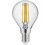 LED spuldze, kvēldiega, A-G, G45, 4000K, E14, 4W, 360°, 420lm, 44mA; LD-G45FLE4-40 GTV (LD-G45FLE4-40)