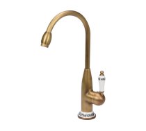 Retro bronzas vienas sviras izlietnes jaucējkrāns, FALA, 75831, 36 cm augsts, 1 caurums, misiņš, keramika (75831)