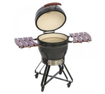 TunaBone Kamado Pro M kokogļu keramikas grils tandīra krāsns gaļas un dārzeņu gatavošanai 22" 56cm TBG22GRAY-02 pelēks (TBG22GRAY-02)