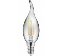 Dekoratīva LED spuldze, FILAMENT, C35L, 1800K, E14, 4W, 200lm, 360°; LD-C35FP4-18L GTV (LD-C35FP4-18L)
