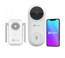 Ezviz DB2C CS-DB2C Viedais Durvju Zvans Bezvadu HD 1080p ar Akumulatora Skaņas Moduļa Komplektu Balta (CS-DB2C)