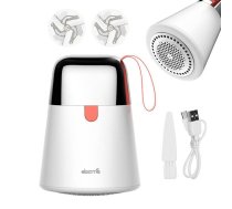 Deerma MQ600 DEM-MQ600 elektriska drēbju pūku noņēmēja un trimmeris akumulatora barošana ar USB 3 W motors līdz 7000 apgr/min 2 maināmas galviņas nerūsējošā tērauda aizsargtīkls līdz 45 min bezvadu lietošana balts (MQ600)