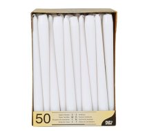 Galda sveces, D 2,2cmx25 cm, baltas, 50 gab. (400-06137)
