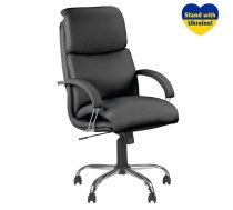 Biroja krēsls NOWY STYL NADIR STEEL Chrome (comfort), melna ādas imitācija (350-01120)
