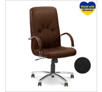 Biroja krēsls NOWY STYL MANAGER STEEL Chrome melna āda SP-A (350-00712)