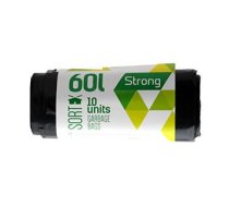 Atkritumu maisi SORTEX, tilpums 60 L, 10 gab., 30 mkr, melni, LDPE, 60 x 75 cm (400-05768)