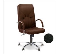 Biroja krēsls NOWY STYL MANAGER STEEL Chrome melna āda SP-A (350-00712)
