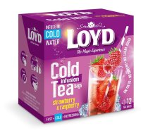 Augļu tēja LOYD Cold Infusion ar zemeņu un aveņu g. 12x2,5g (450-14553)