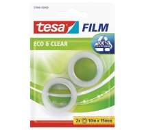 Videi draudzīga pašlīmējošā lente Tesafilm, caurspīdīga, 2 gab. x 10mx15mm (200-13289)