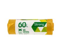 Atkritumu maisi SORTEX, tilpums 60 L, 10 gab., 30 mkr, dzelteni, LDPE, 60 x 75 cm (400-03469)