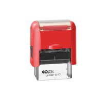 Zīmogs COLOP Printer C10, sarkans korpuss, zils spilventiņš (650-03694)