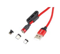 Lādētājs ar magnētiskiem uzgaļiem Combo cable Lightning/USB C/micro USB 1m UC-08 (02522)
