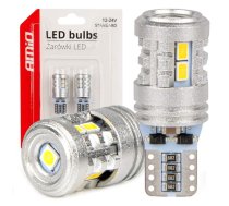 LED bulbs STANDARD T10 W5W 6x3020 + 1x3030 SMD White 12V/24V AMIO-03718 (03718)