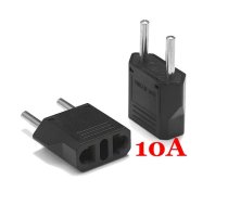 CP CNUS Strāvas ligzdas spraudņa adapters pāreja no USA / CN 2-pin uz Euro 2pin Melna (CP-CNUS-EU)