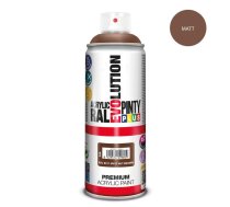 Akrila krāsa aerosolā brūna matēta RAL 8011 Evolution PintyPlus 400ml (388)