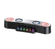 XO F36 Bluetooth 5.0 Gaismas Skaļrunis ar mehāniskām pogām 10W (2x 5W) + Micro SD + AUX + FM Radio Melns (XO-F36-BK)