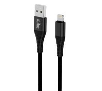 iLike CCI01 Izturīgs TPE USB uz Lightning iPhone & iPad Ātrs 3.1A Uzlādes Kabelis 1m Melns (CCI01BK)