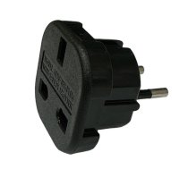 CP UK2 Strāvas ligzdas pāreja - no UK 3pin uz Euro Ligzdu - UK uz EU adapteris Melna (OEM) (CP-UK2-BK)