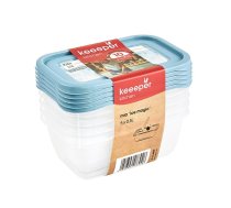 Pārtikas trauciņu komplekts aprakstāms, taisnstūrveida 5x0,5L Mia „Magic Ice“ caurspīdīgs/zils (0630689680)