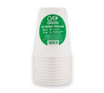 Glāzes ekoloģiskās Go Green 350ml 10 gab. baltas (1901359)