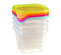 Pārtikas trauciņu komplekts 4 gab kvadrāts 4x0,45L Fresh&Go mix (0808046999)