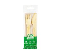 Kompostējams galda piederumu komplekts (dakša, nazis, salvete) Go Green / 0,02kg (1901142)