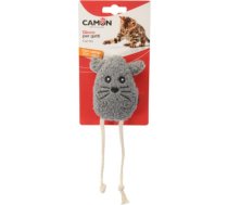 Camon Rot. Kaķiem plīša peļes galva ar virvi un kaķumētru 10 cm (AG142)