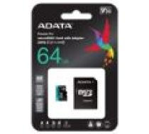 Adata Atmiņas kartes ADATA  ADATA 64GB Micro SDXC UHS-I U3 V30S + Ad