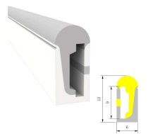 Cena par 1 metru LED Lentas Silikona Profils Baltu Pamatni 6*13mm 120°