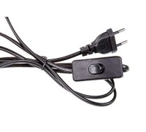 220V strāvas vads ar slēdzi (Melns)