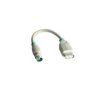 Lindy USB - PS/2 Port Adapter USB-A FM 6-Pin Mini DIN M Grey