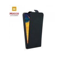 Mocco Kabura Rubber Case Vertikāli Atverams Premium Eco ādas Maks Telefonam Samsung A205 Galaxy A20 / Galaxy A30 Melns