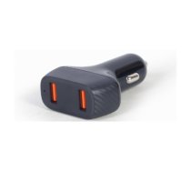 Gembird 2-port USB car Fast Charger 36 W Black