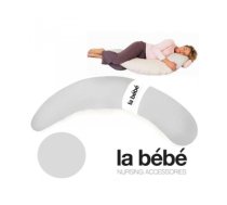 La Bebe™ Moon Maternity Pillow Art.7772 Satin Grey Spilvens-pakavs grūtniecēm ar polistirola pildījumu [2 pārvalki] 195 cm
