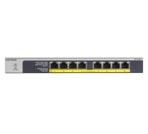 Netgear GS108LP Unmanaged Gigabit Ethernet (10/100/1000) Black, Gray 1U Power over Ethernet (PoE)