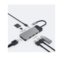 GREEN CELL HUB USB-C ADAPTER GC CONNECT 7W1 (3XUSB 3.1, HDMI 4K 60HZ, USB-C PD 85W, MICROSD/SD)