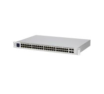Ubiquiti USW-48-PoE, Layer 2 PoE switch, 32 x GbE PoE+, 16 x GbE ports, 4 x 1G SFP ports, 195W total PoE Power, Fanless, silent cooling, ESD/EMP protection, 1.3" touchscreen LCM display, Rackmount (Kit included) USW-48-POE-EU
