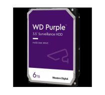 HDD Video Surveillance WD Purple 6TB CMR, 3.5'', 256MB, SATA 6Gbps, TBW: 180 WD64PURZ