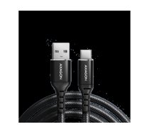 Axagon Data and charging USB 2.0 cable length 2 m. 3A. Black braided. BUCM-AM20AB