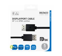 DisplayPort kabelis DELTACO 8K, DP 1.4, 3m, melns / DP8K-1030-K / 00110017