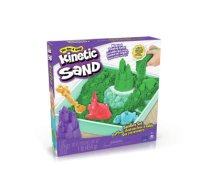 Kinetic Sand Sandbox Set, 1lb Green Play Sand, Sandbox Storage, 4 Molds and Tools, Sensory Toys for Kids Ages 3+