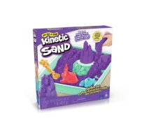 Kinetic Sand Sandbox Set, 1lb Purple Play Sand, Sandbox Storage, 4 Molds and Tools, Sensory Toys for Kids Ages 3+