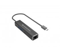 Conceptronic ABBY13B Gigabit Ethernet USB 3.2 Gen 1 Adapter with USB Hub, GbE, USB-A x 2, USB-C x 2