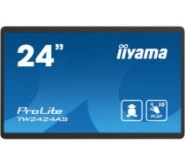 iiyama TW2424AS-B1 Signage Display Digital signage flat panel 60.5 cm (23.8") Wi-Fi 250 cd/m² 4K Ultra HD Black Touchscreen Built-in processor Android 24/7