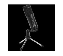 LORGAR Soner 313, Gaming Microphone, USB condenser microphone with Volume Knob & Echo Knob, Frequency Response: 80 Hz—17 kHz, including 1x Microphone, 1 x 2.5M USB Cable, 1 x Tripod Stand, dimensions: Ø47.4*158.2*48.1mm, weight: 243.0g, Black LRG-CMT313