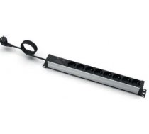 EMITERNET EmiterNet 19" 8-way power strip with pin, overvoltage protection, 3m cable, uni-schuko plug EM/LZ19.08F.3S.V